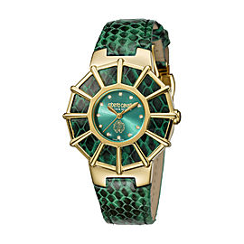 Roberto Cavalli Green Green Calfskin Leather RV2L009L0046 Watch