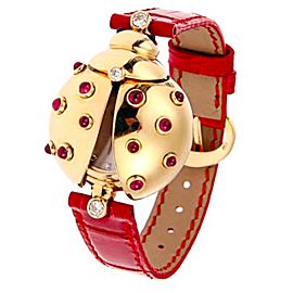 Chopard S20 254 21 Lady Bird Happy Diamond Yellow Gold 30mm Watch