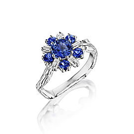 18K Gold Wonderland Sapphire Flower Ring