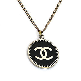 Chanel Silver Tone Logo Necklace