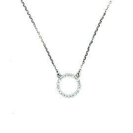 14k White Gold Life Circle Diamond Necklace