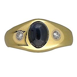 14K Yellow Gold with 1.20ct Sapphire & 0.16ct Diamond Ring Size 10.25