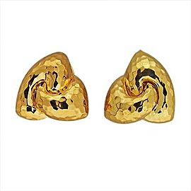 Henry Dunay Hammered 18K Yellow Gold Clip Post Earrings