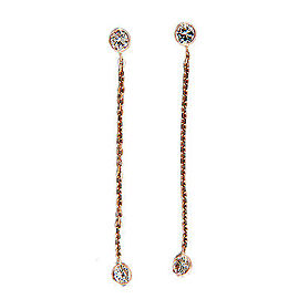14K Rose Gold and 0.55ct Diamond By the Yard Dangle Earrings
