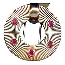 Tiffany & Co. 14K Yellow Gold with 1.75cts Pinkish Ruby Vintage Double Clip Pin Brooch