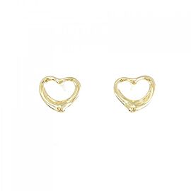 TIFFANY & Co 18K Yellow Gold Open Heart Earrings E0209
