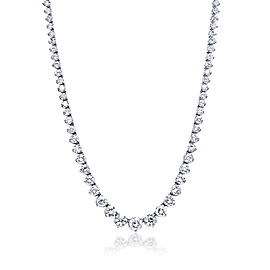 Elaine Carat Round Brilliant Diamond Necklace in 14 Karat White Gold For Ladies