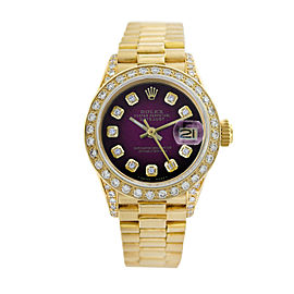 Rolex Datejust 6917 18K Gold Diamond Dial/Diamond Bezel 26mm Women Watch
