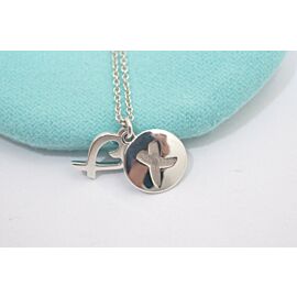 Tiffany & Co Silver Paloma Picasso X Kiss & Loving Heart Necklace