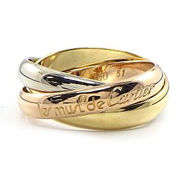 Cartier Tri-Color Gold Trinity 5.75 US Ring B0304