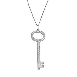Tiffany & Co. Diamond Platinum Oval Key Pendant