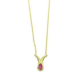Tiffany & Co 18K Yellow Gold Pear Shape Ruby Necklace G0062