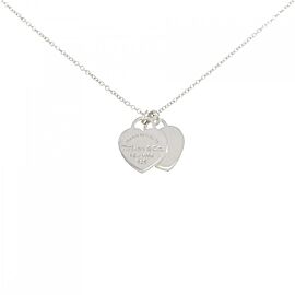 Tiffany & Co 925 Silver Double Heart mini Necklace E1120