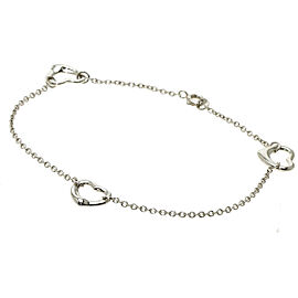 TIFFANY & Co 925 Silver Triple open heart Bracelet
