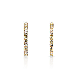 Ariel Carat Round Brilliant Diamond Hoop Earrings in 14k Yellow Gold