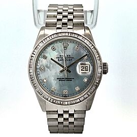 ROLEX Oyster Perpetual DATEJUST Automatic 36mm Steel Diamond Watch