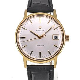 OMEGA Geneva Date Gold Plated Leather Hand Winding Watch LXGJHW-307