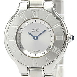 Polished CARTIER Must 21 Stainless Steel Quartz Ladies Watch W10109T2