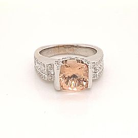 Diamond Morganite Ring 2.76 TCW 18k Gold Women Certified $3,950