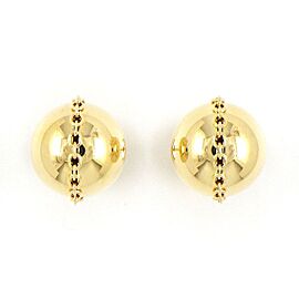 TIFFANY & Co 18K Yellow Gold ardwear Bolt Stud Ball Chain Earrings