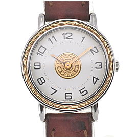 HERMES Serie SE4.220 Stainless Steel Gold Plated Quartz Watch LXGJHW-483