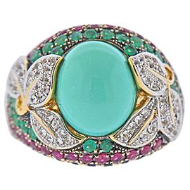 Diamond Sapphire Emerald Ruby Turquoise Gold Ring