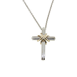 Tiffany & Co. 925 Sterling Silver Peretti Cross Necklace
