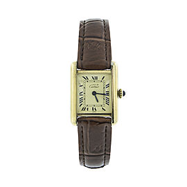 Must de Cartier Vermeil Tank Roman Numeral Dial Watch