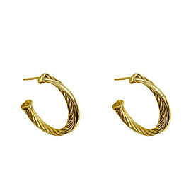 David Yurman 18 Karat Gold Hoop Earrings