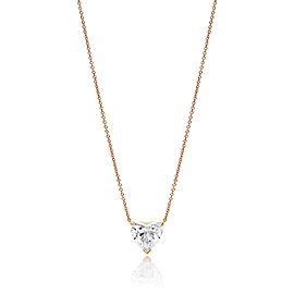 Angie Carat Heart Shape Diamond Necklace in 18K Yellow Gold For Ladies