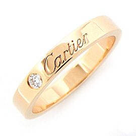 Cartier 18K Pink Gold Engraved Wedding Diamond Ring