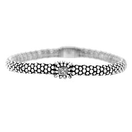 Lagos Silver Caviar Diamond Bracelet