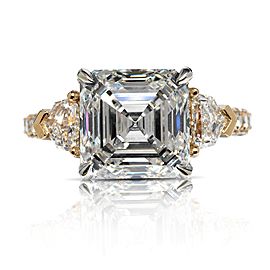 8 CARAT ASSCHER CUT I COLOR INTERNALLY FLAWLESS CLARITY DIAMOND ENGAGEMENT RING 18K ROSE GOLD GIA CERTIFIED 5 CT I IF BY MIKE NEKTA