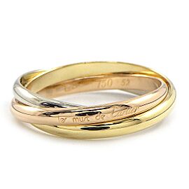 Cartier Tri-Color Gold Trinity Row Slim Band US 6 Ring B0003