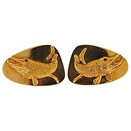 Tiffany & Co. Ruby Gold Fish Cufflinks