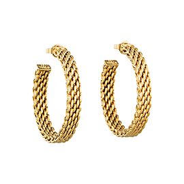 Tiffany & Co. 18k Yellow Gold Somesrset Mesh Hoop Earrings