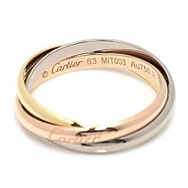 Cartier 18K white yellow pink Gold Trinity Ring US:10.25 SKYJN-635