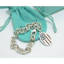 TIFFANY & Co Sterling Silver American Flag Tag Bracelet LXGoods-266
