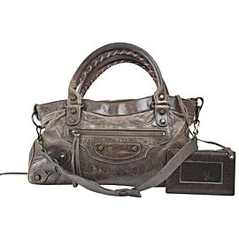 Balenciaga First 2way 867981 Brown Leather Shoulder Bag