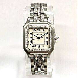 CARTIER PANTHÉRE Quartz 27mm Steel Diamond Watch