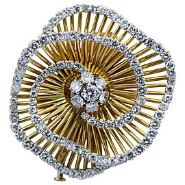 Van Cleef & Arpels France, Diamond and 18 Karat Gold Flower Brooch