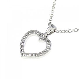 TIFFANY & Co 950 Platinum Outline Heart Diamond Necklace E0217