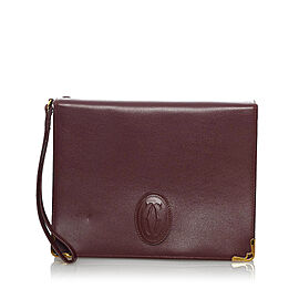 Cartier Must De Cartier Leather Clutch Bag