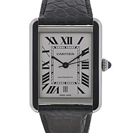Cartier Tank Solo XL Stainless Steel and Leather Watch