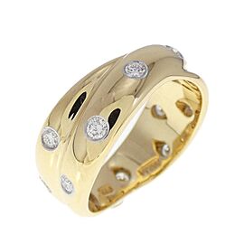TIFFANY & Co Dots twist 18k Yellow Gold/950 Platinum Diamond US5.75 Ring LXGKM-344