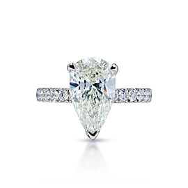 Sophie Carat Pear Shape Diamond Engagement Ring in 18k White Gold. EGL Certified