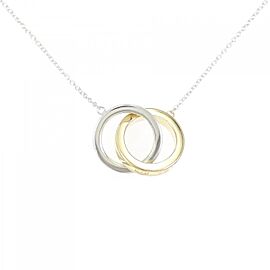 Tiffany & Co 925 Silver/18K YG 1837 Interlocking Necklace E0285