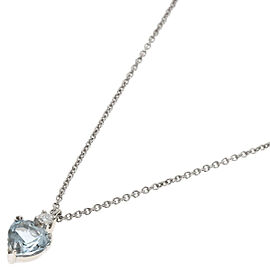 Tiffany & Co 950 Platinum 14K white Gold Aquamarine Diamond Necklace QJLXG-2549