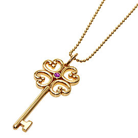 TIFFANY & Co 18K Yellow Gold Quatra heart key Necklace