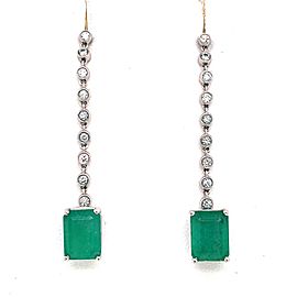 Emerald Diamond Earring 18 KT 4.9 TCW Certified $6,975 017910